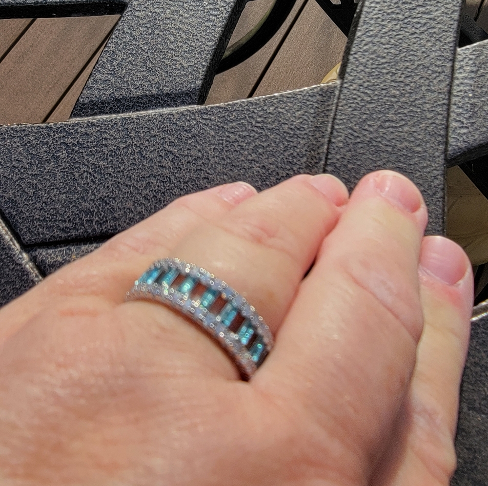 Bomb party lab created  light blue topaz ring size 8